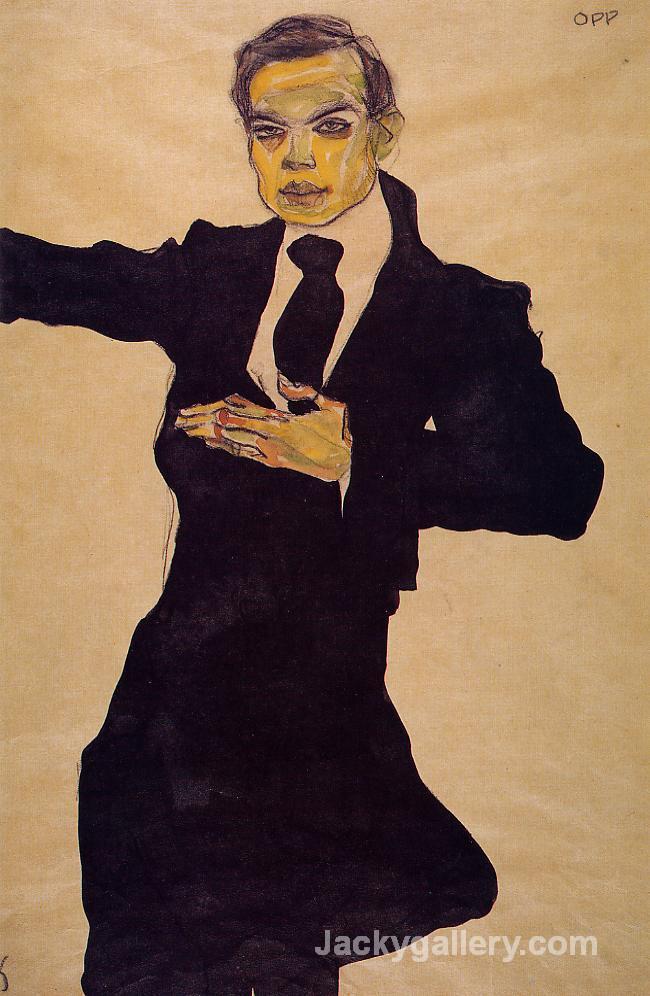 Portrait of the Painter Max Oppenheimer by Egon Schiele paintings reproduction - Click Image to Close